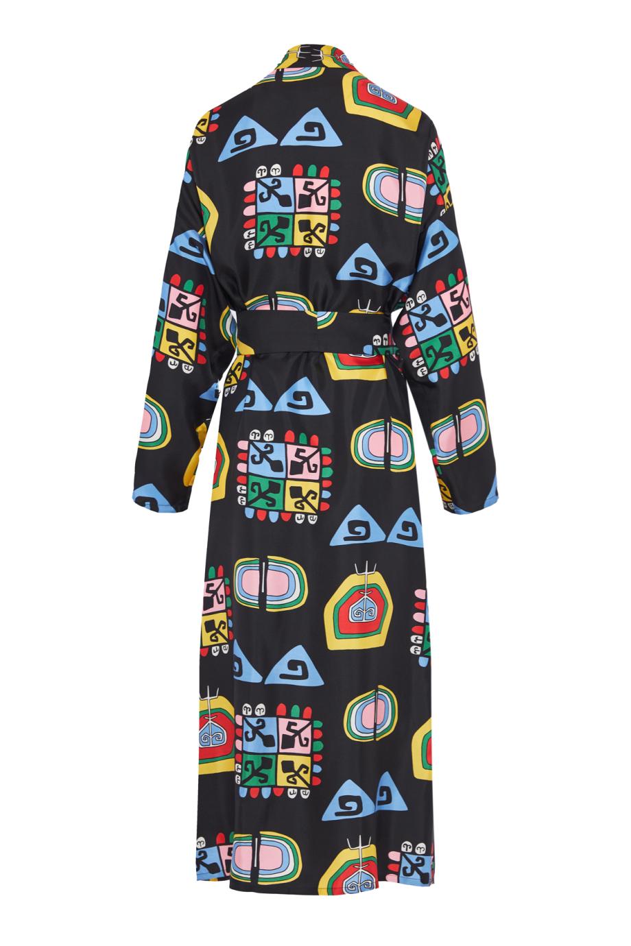 Printed silk kimono
