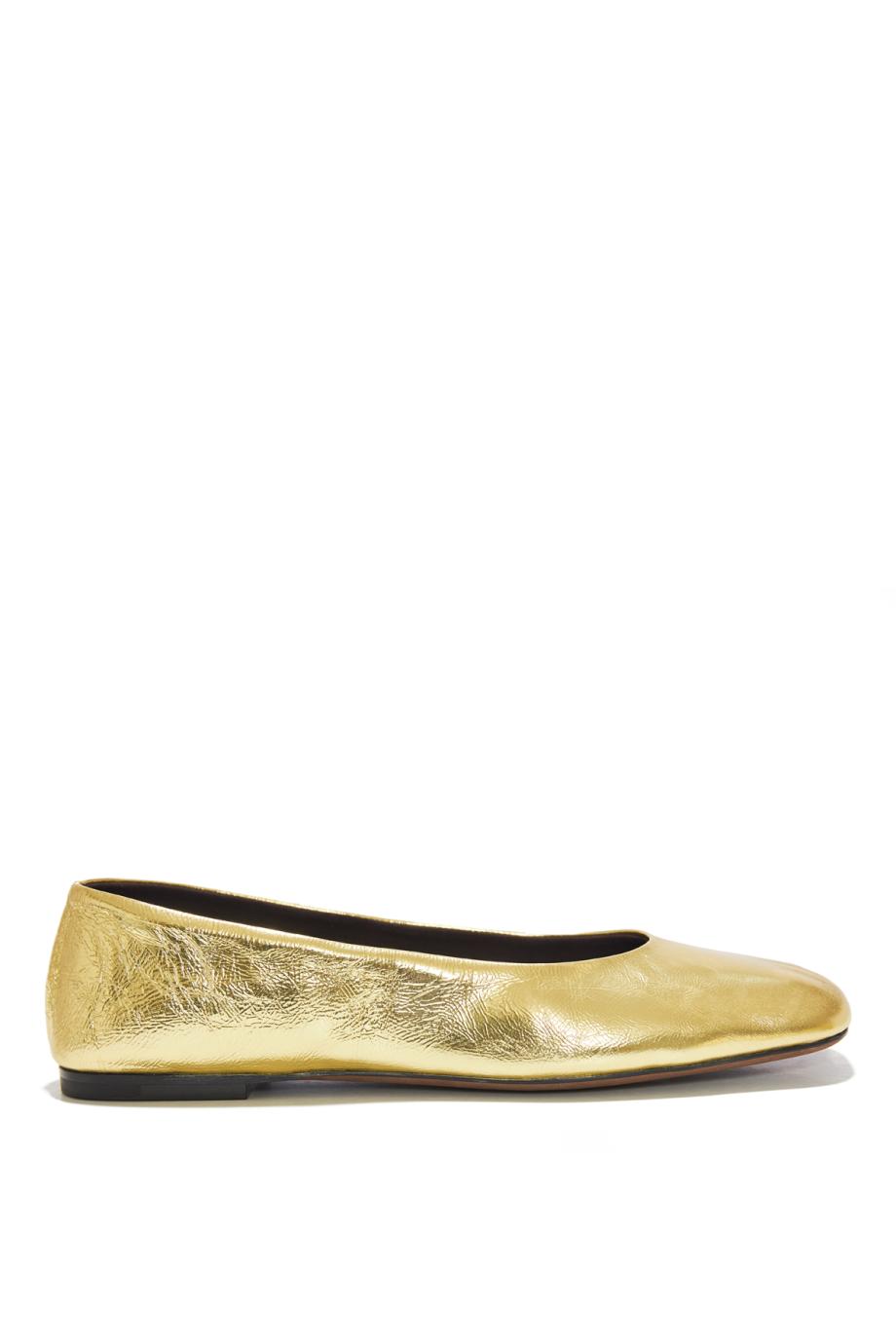 Metallic leather ballet flats 