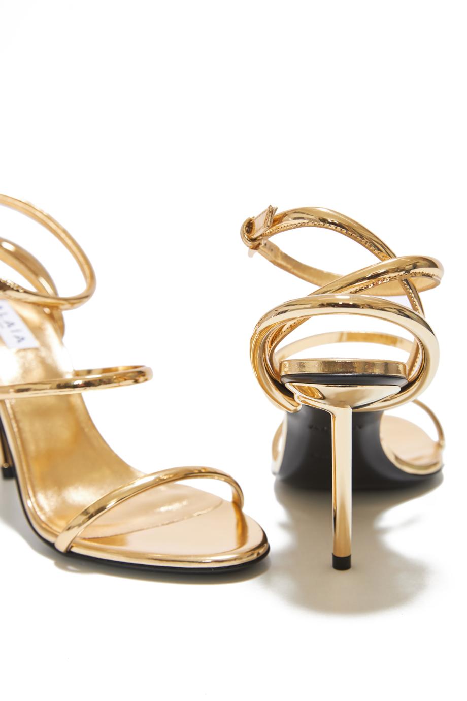 Laminated 90 metallic leather sandals 