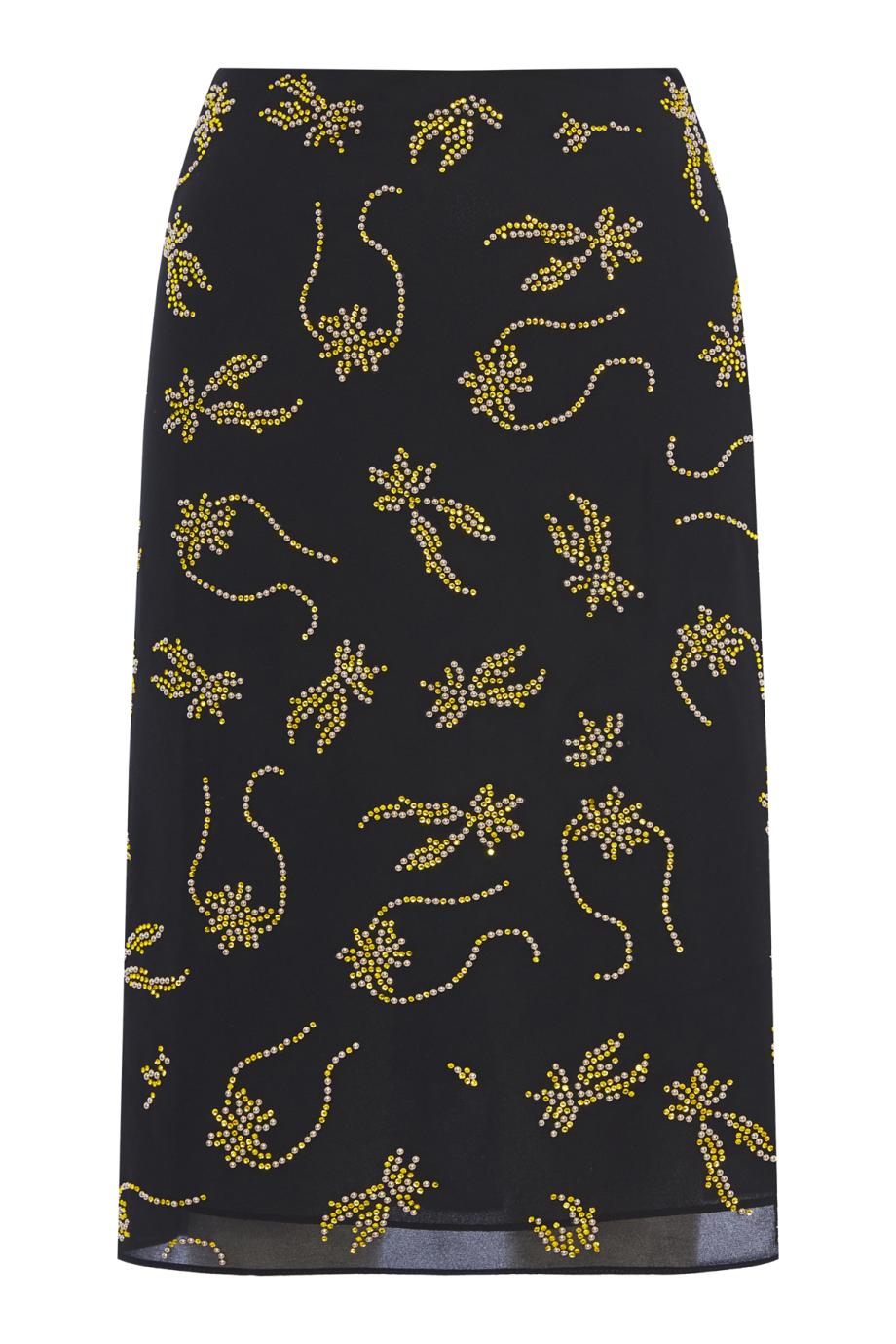 Dafne embellished crepe midi skirt