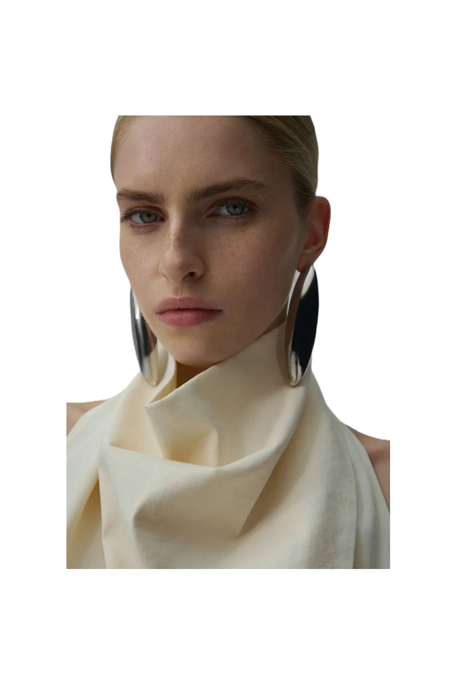Sculptural silver-tone brass earrings