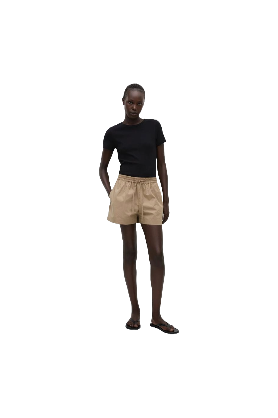 Relaxed cotton-poplin shorts