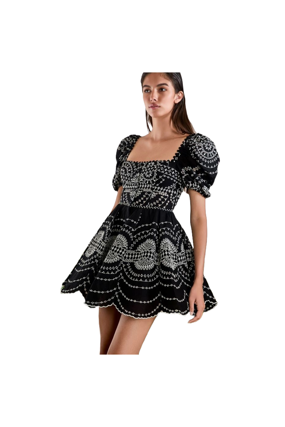 Alisa embroidered cotton and linen mini dress