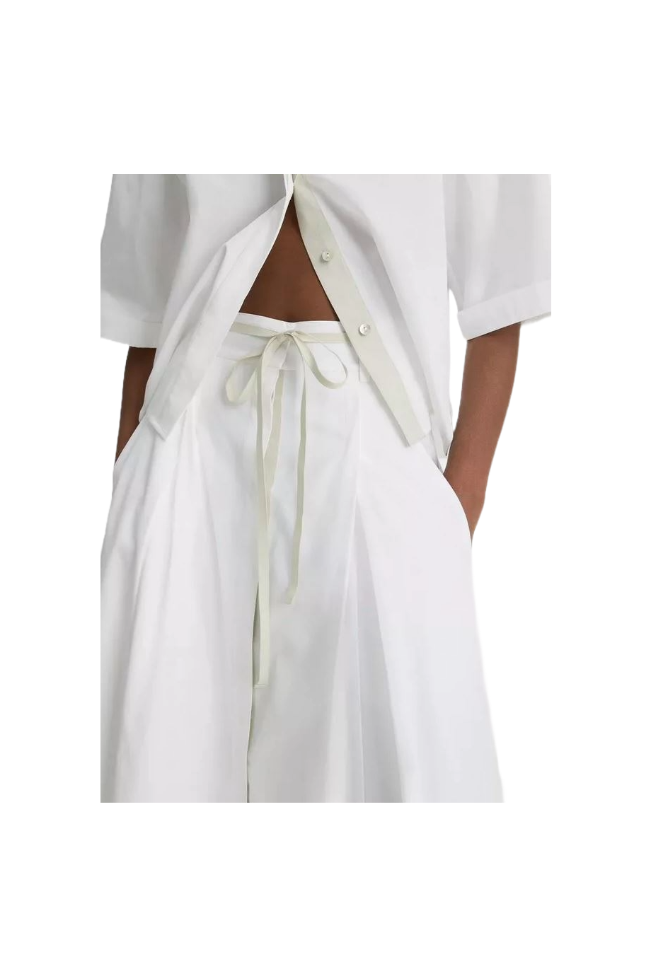 Canvas-trimmed cotton midi skrt