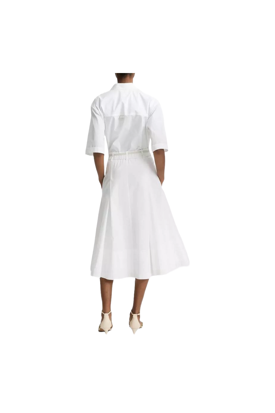 Canvas-trimmed cotton midi skrt