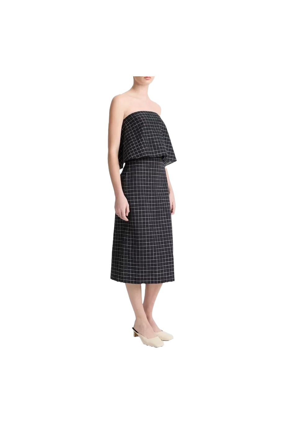 Plaid midi skirt 