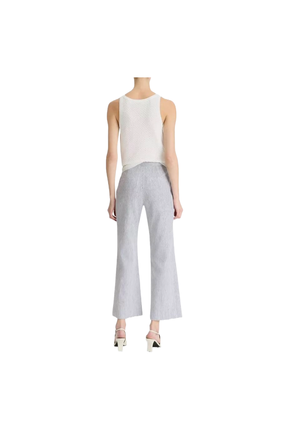 Striped linen and cotton pants