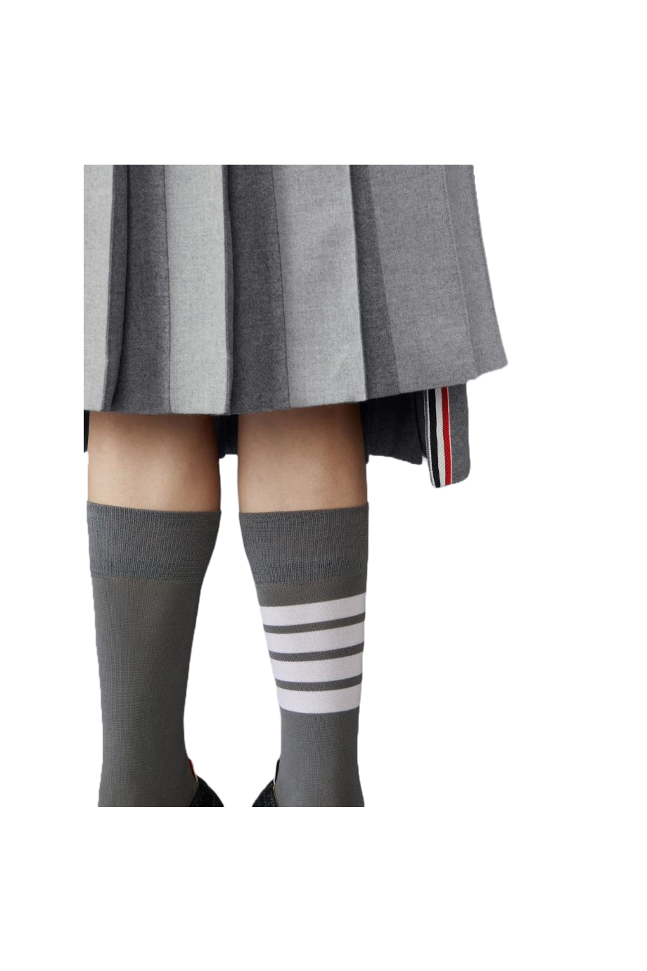 Pleated wool midi skirt