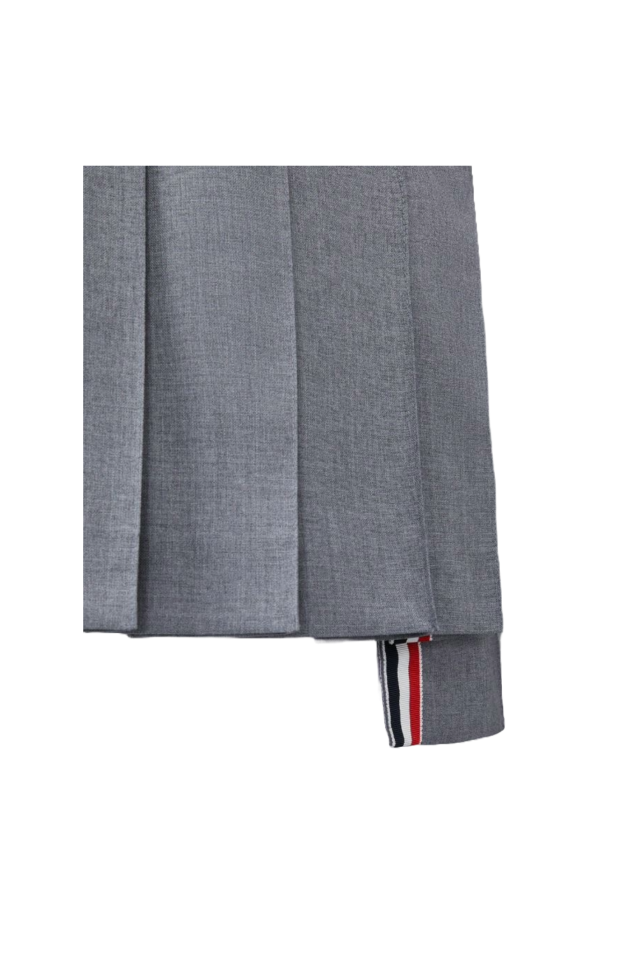 Pleated wool mini skirt