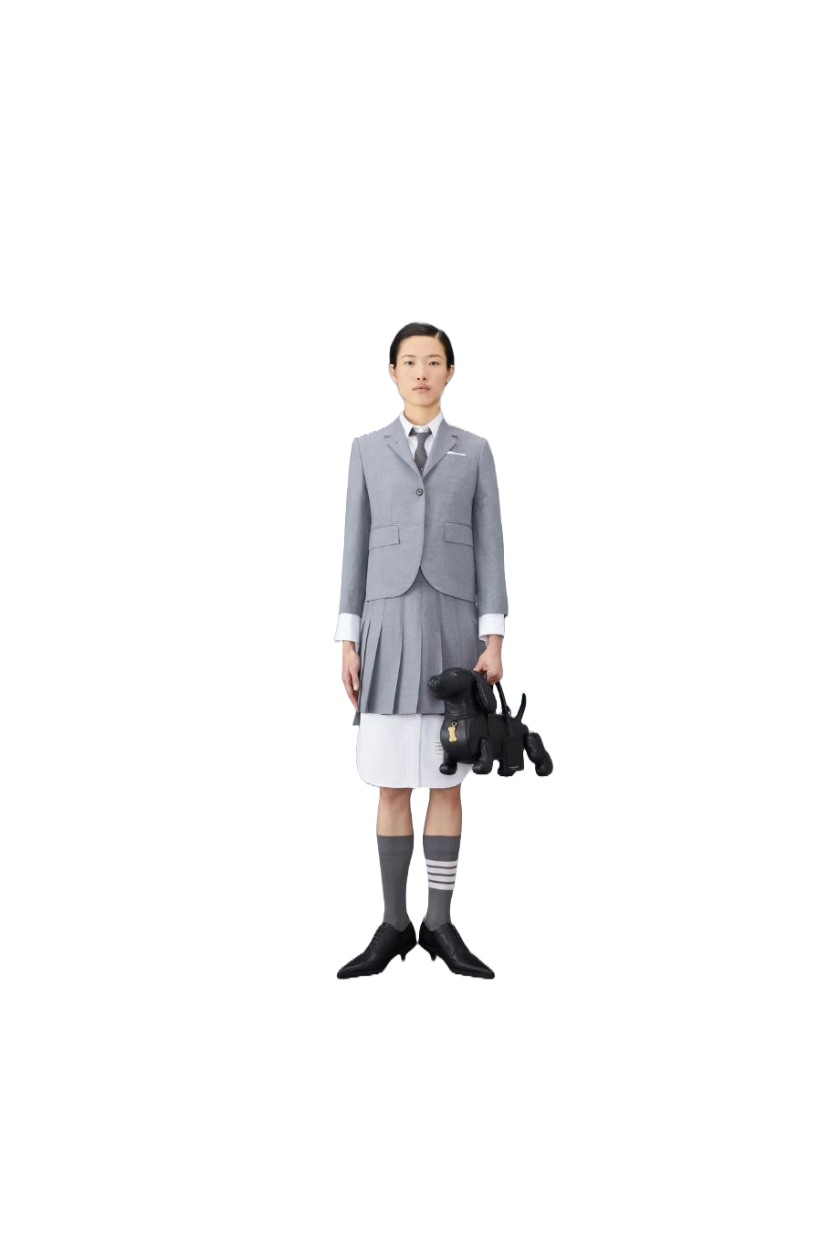 Pleated wool mini skirt