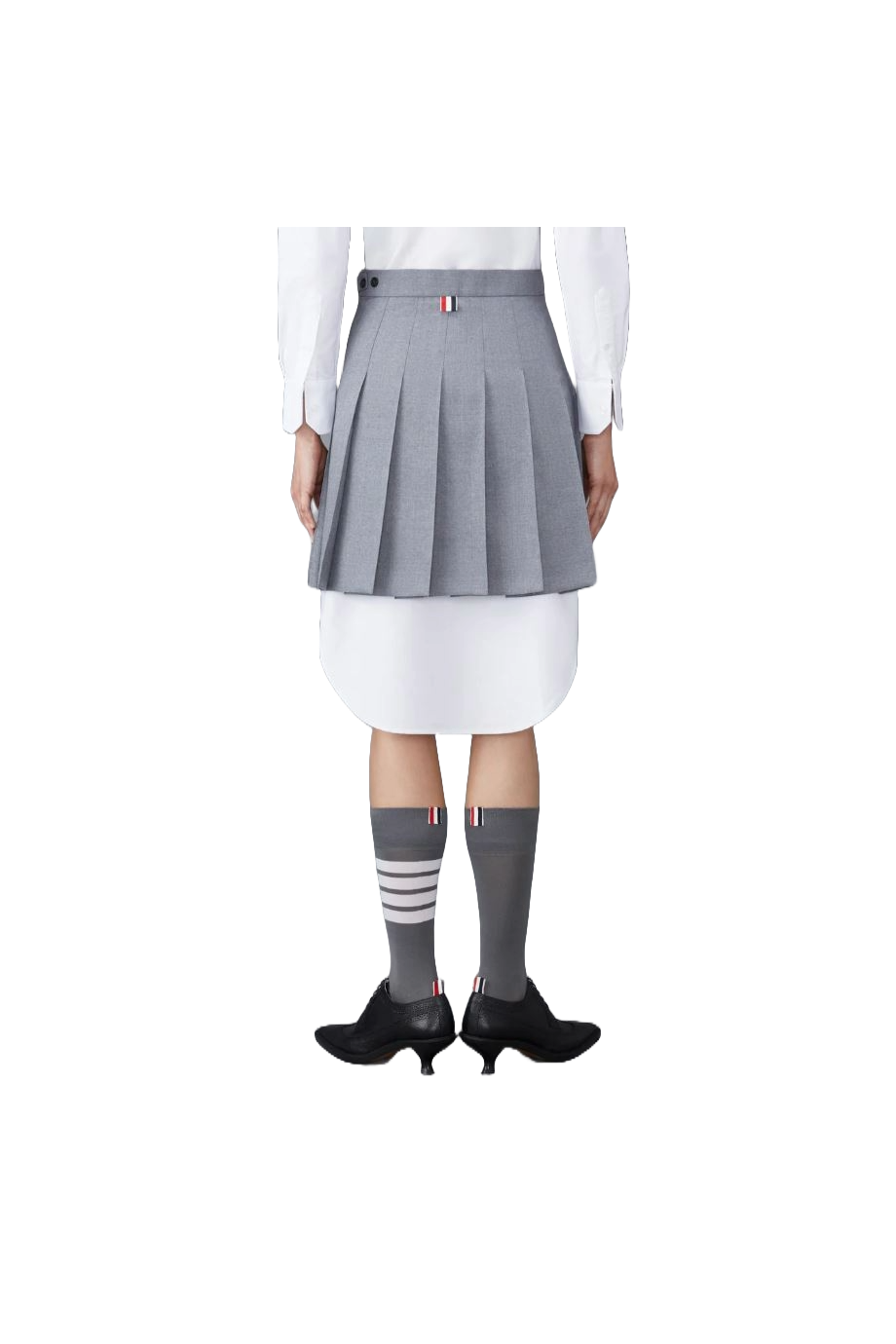 Pleated wool mini skirt