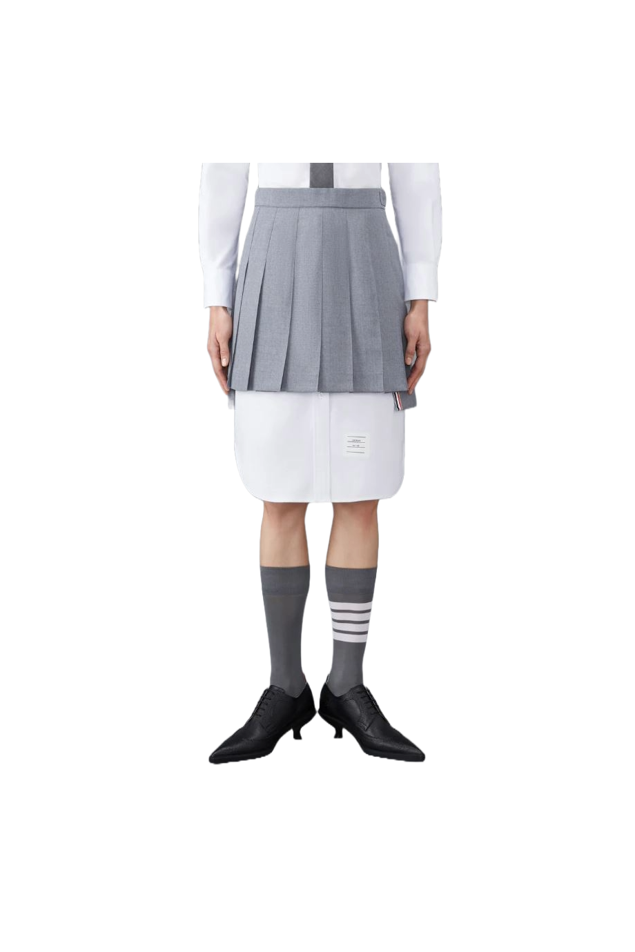 Pleated wool mini skirt