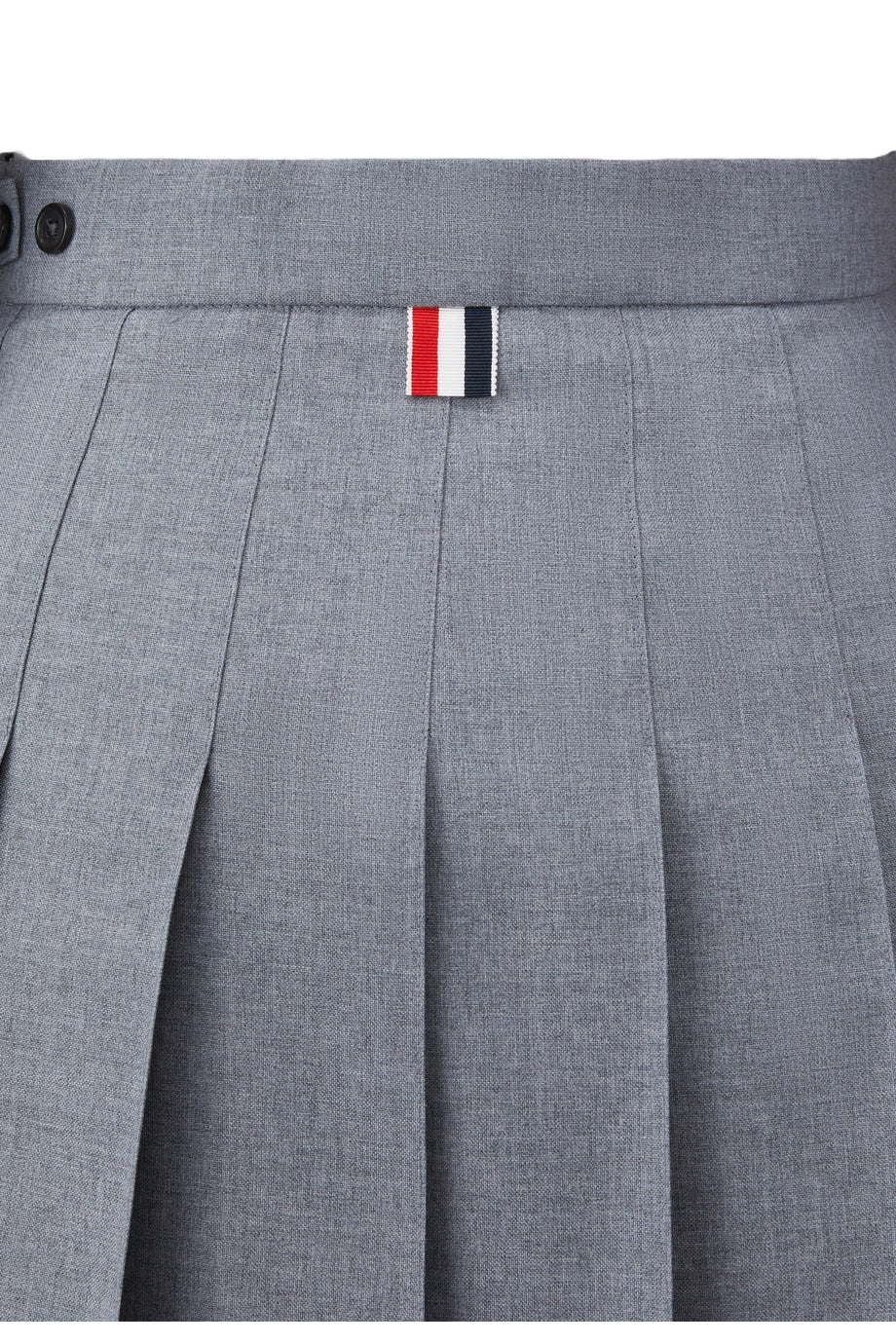 Pleated wool mini skirt