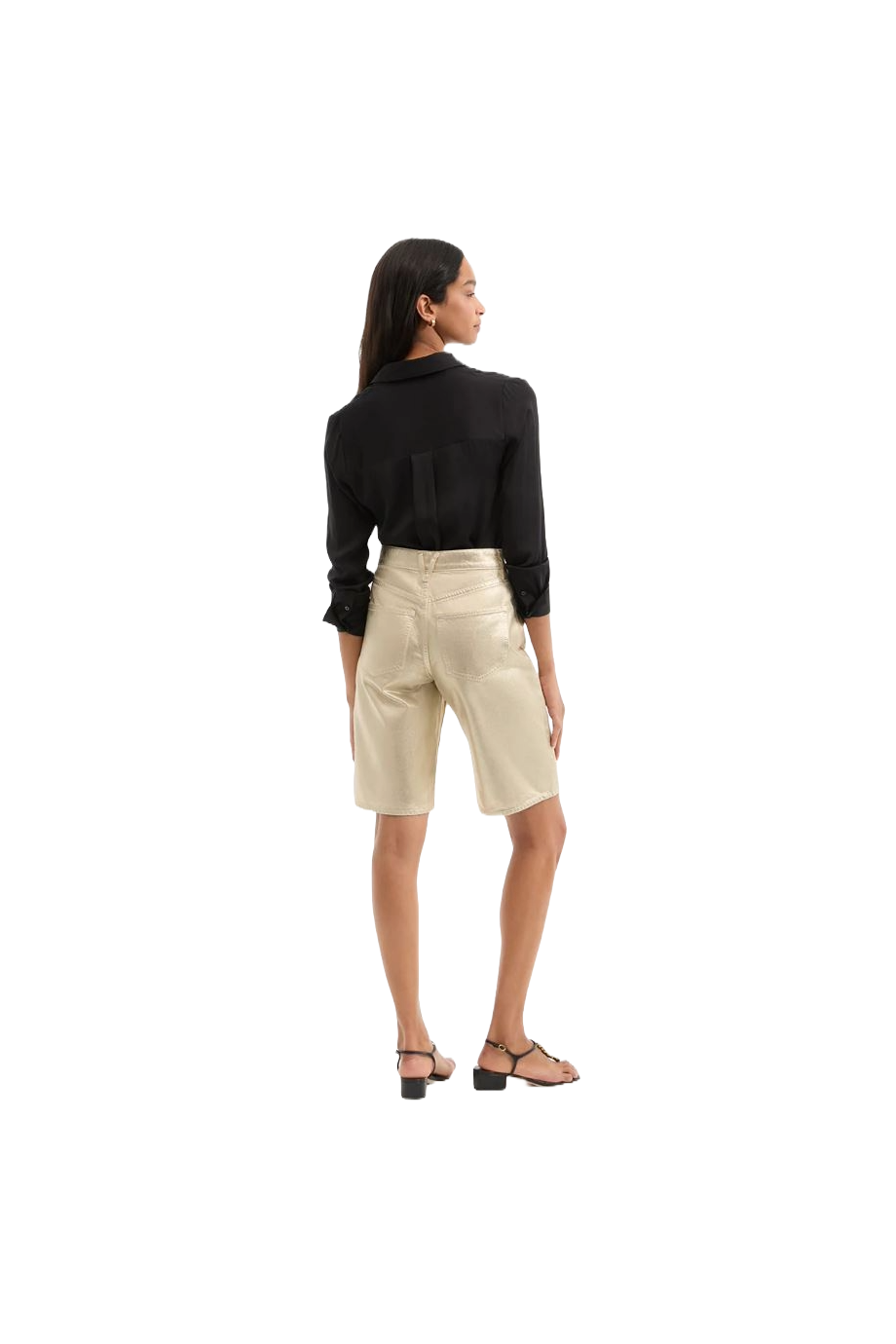 Charlotte metallic cotton shorts