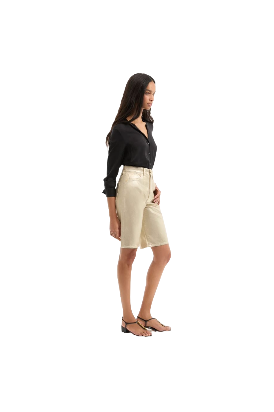 Charlotte metallic cotton shorts