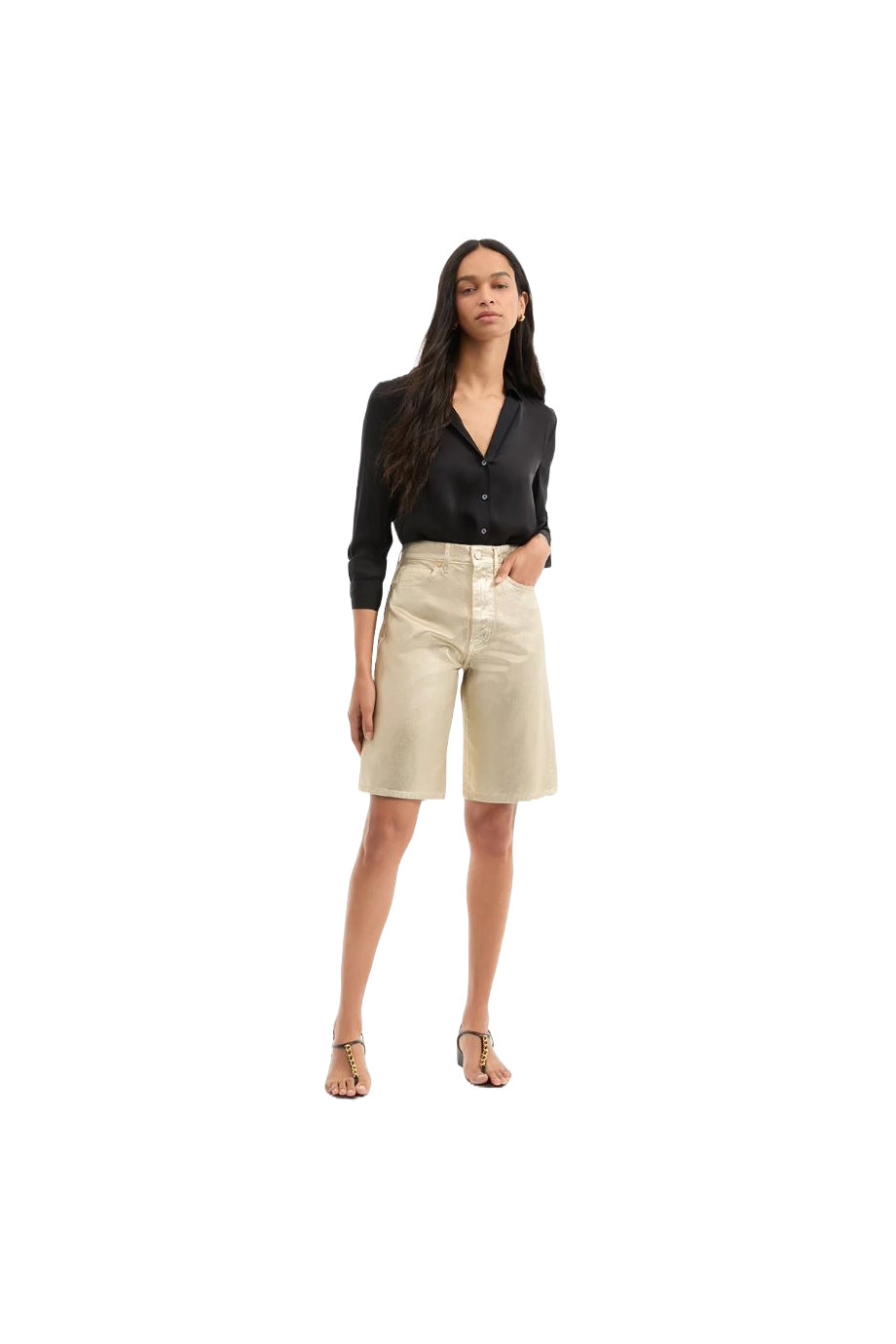 Charlotte metallic cotton shorts