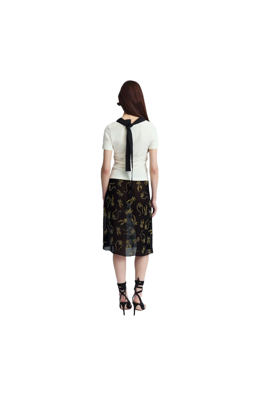 Dafne embellished crepe midi skirt