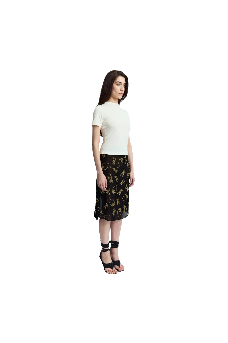 Dafne embellished crepe midi skirt