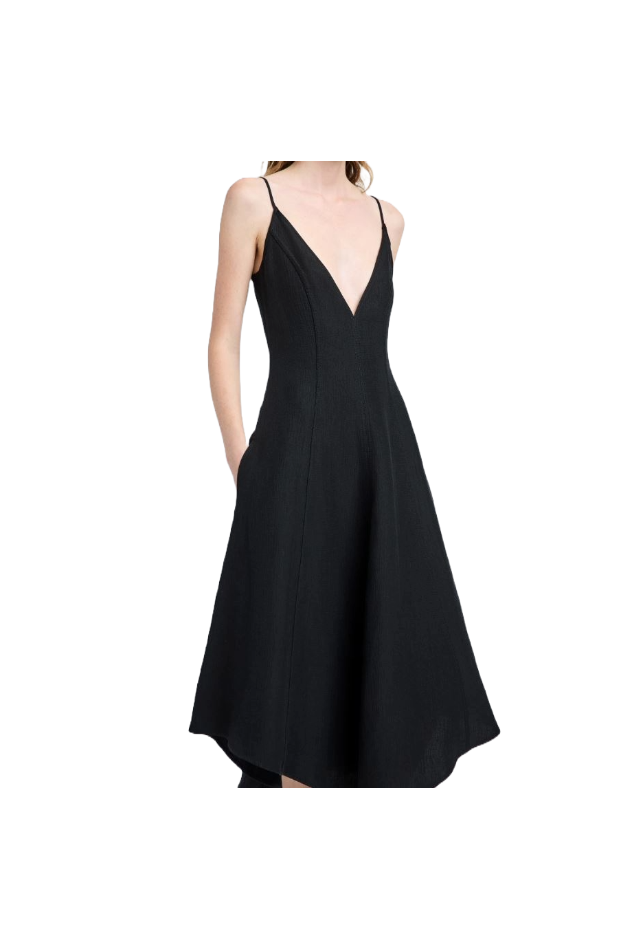 Elaine linen and cotton midi dress