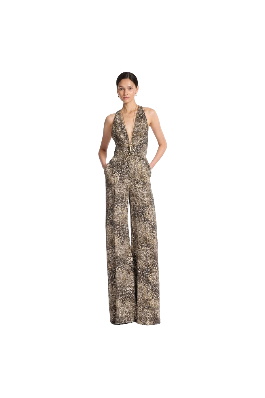 Printed cady jumpsuit