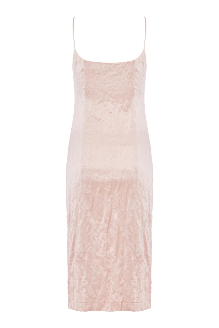Crinkled satin slip midi dress