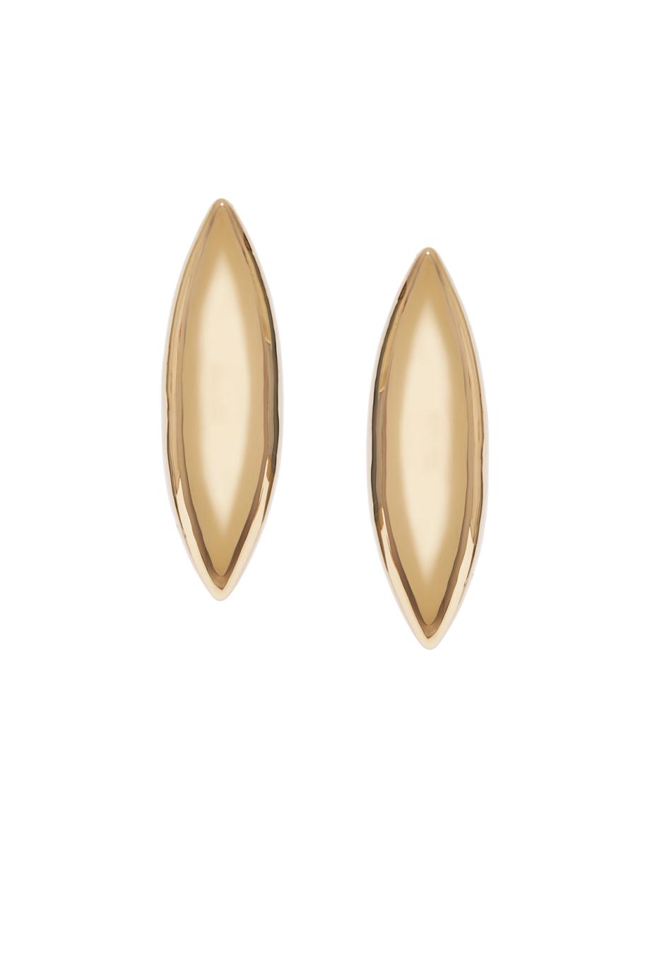 Elongated sculptural earrings in gold