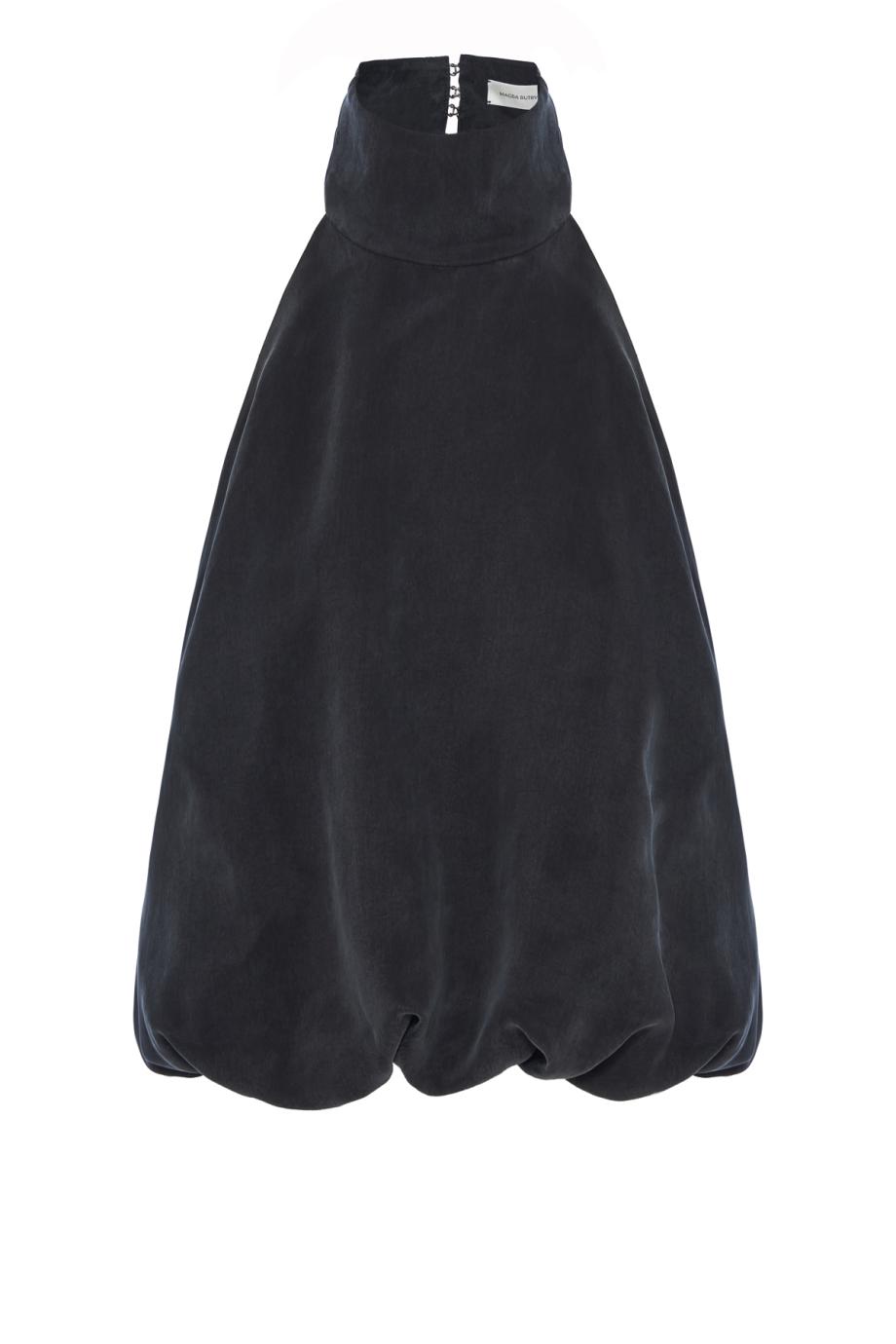Silk high neck balloon top