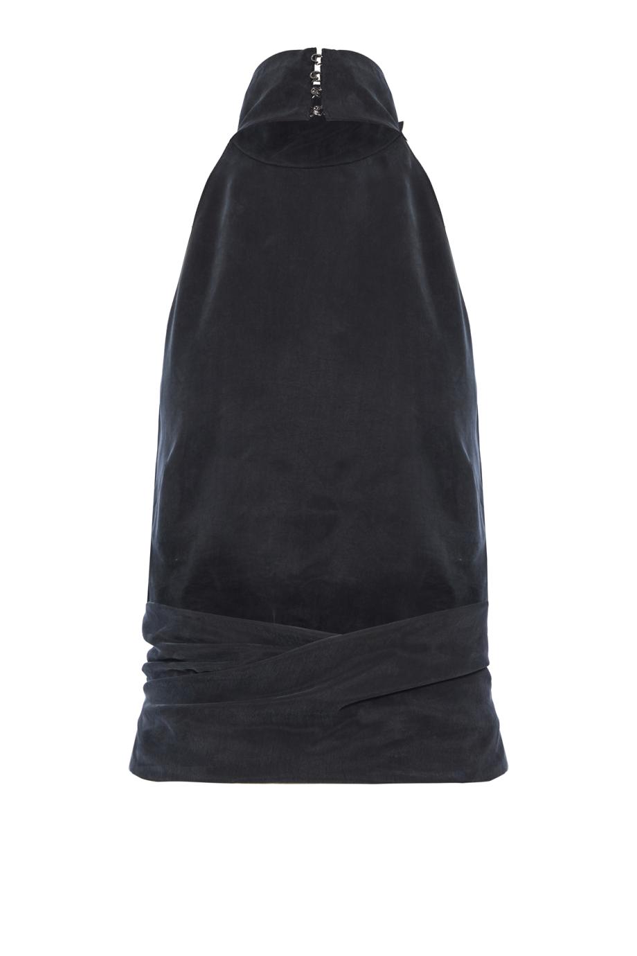 Silk high neck balloon top