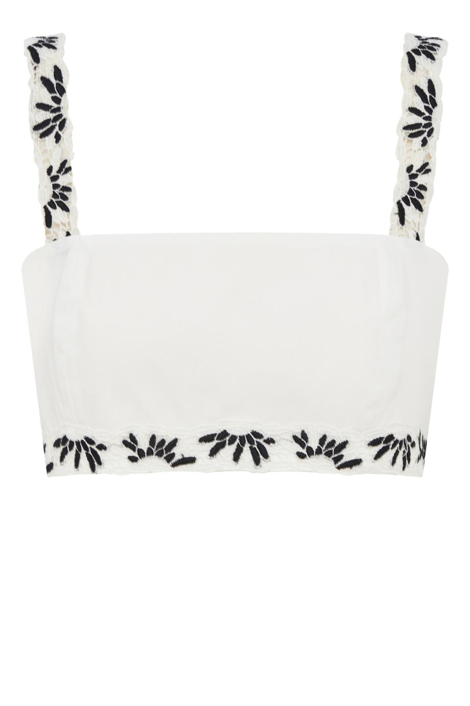 Capraia embroidered cotton cropped top