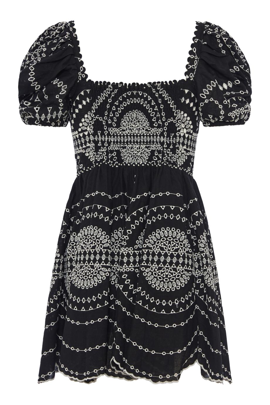 Alisa embroidered cotton and linen mini dress