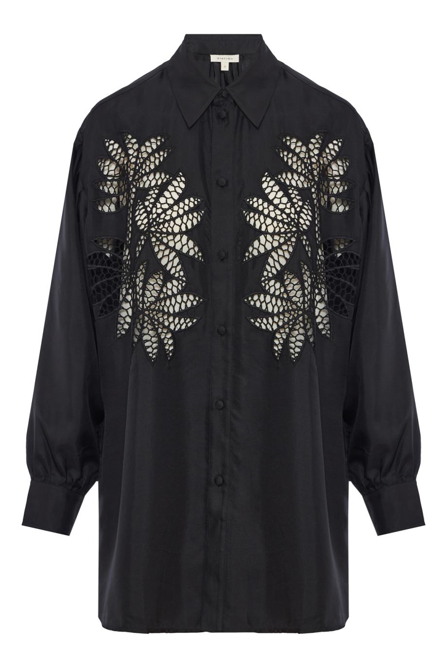 Botanica embroidered silk shirt