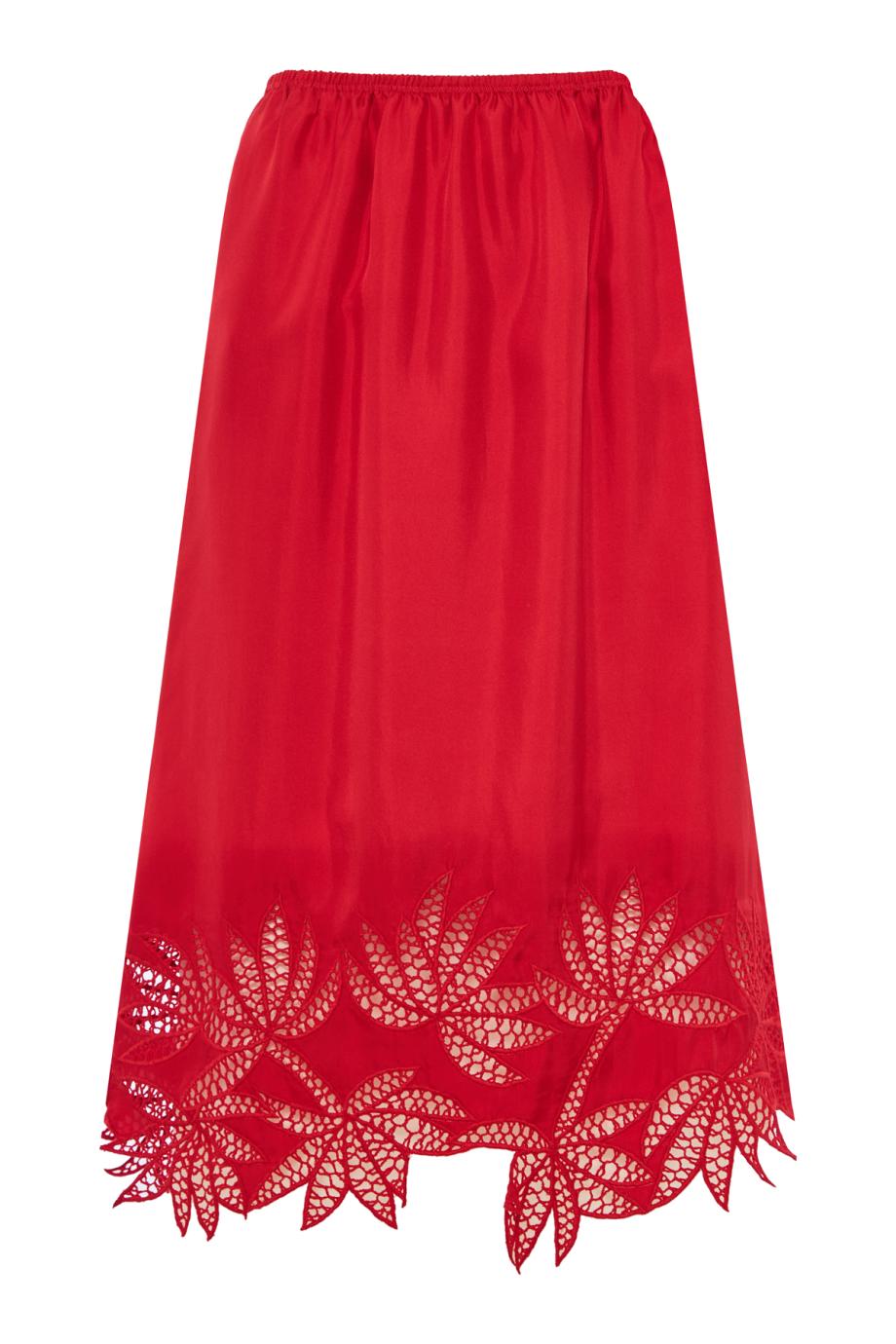 Coverley embroidered cotton midi skirt