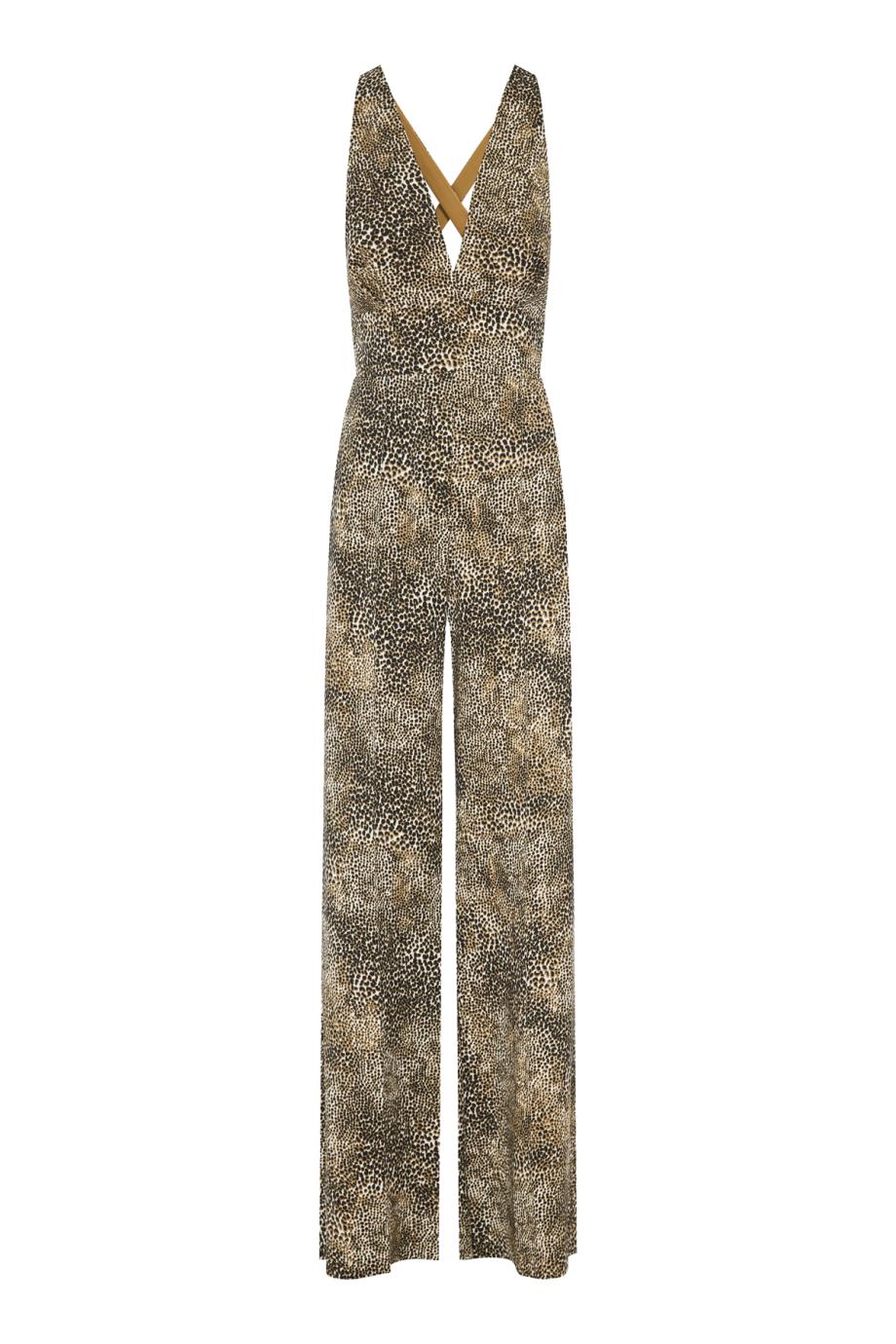Animalier print cady jumpsuit