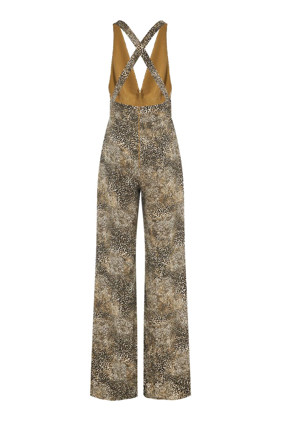 Animalier print cady jumpsuit