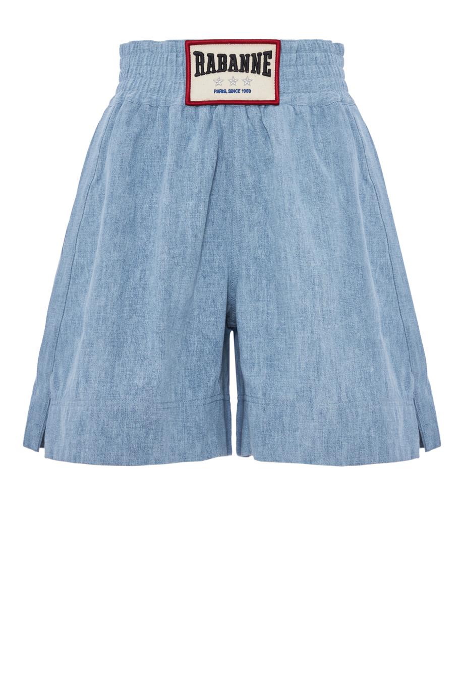 Embroidered denim bermuda shorts