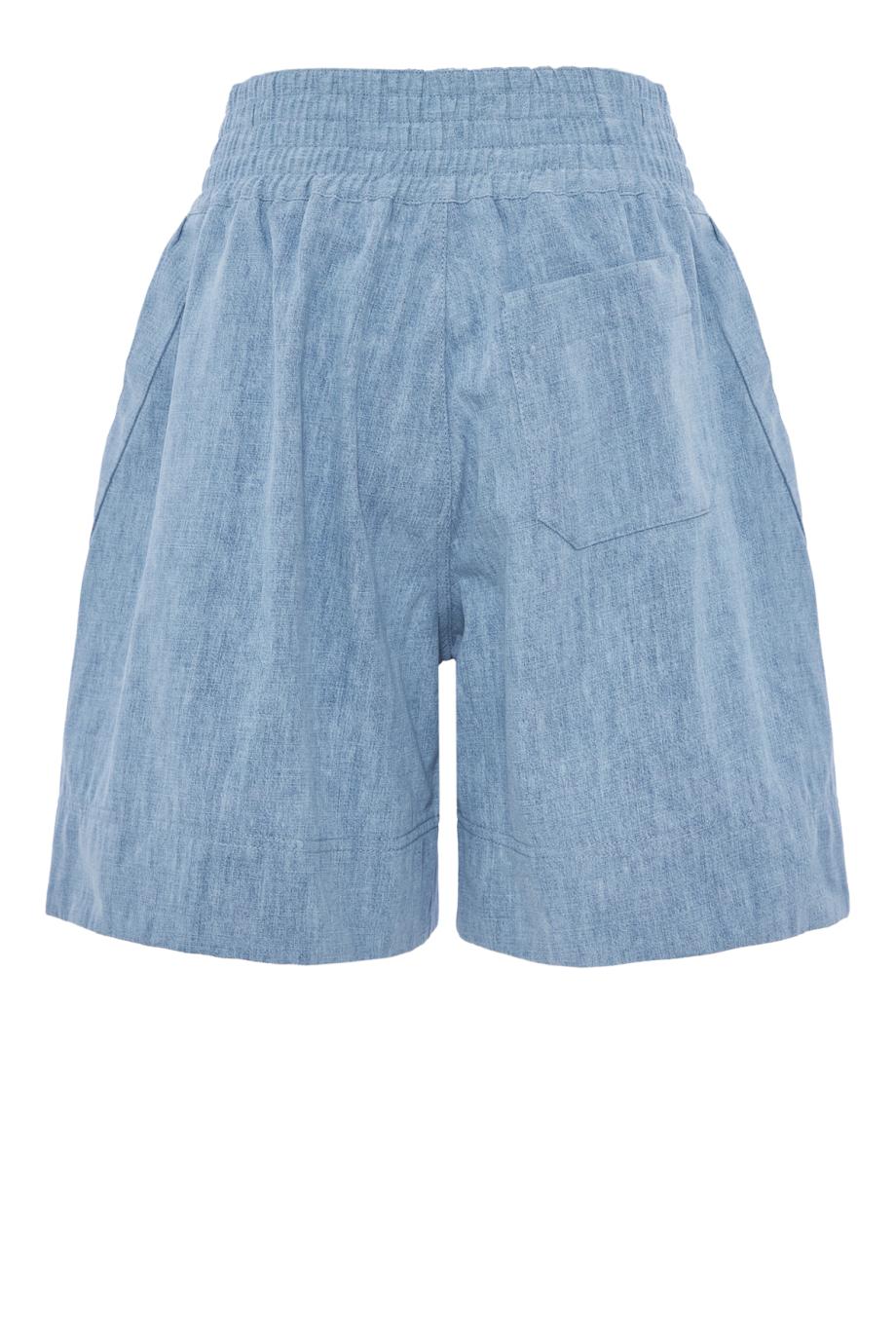 Embroidered denim bermuda shorts