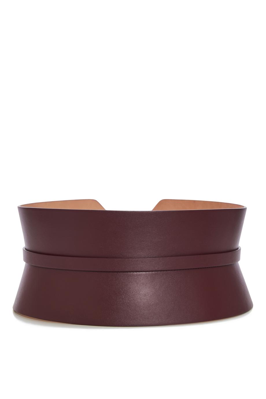 Leather double bustier belt