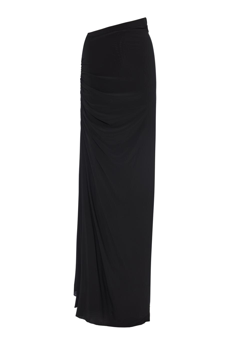 Ruched stretch-jersey maxi skirt