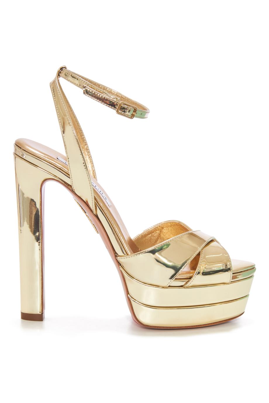 Divine 130 metallic leather platform sandals