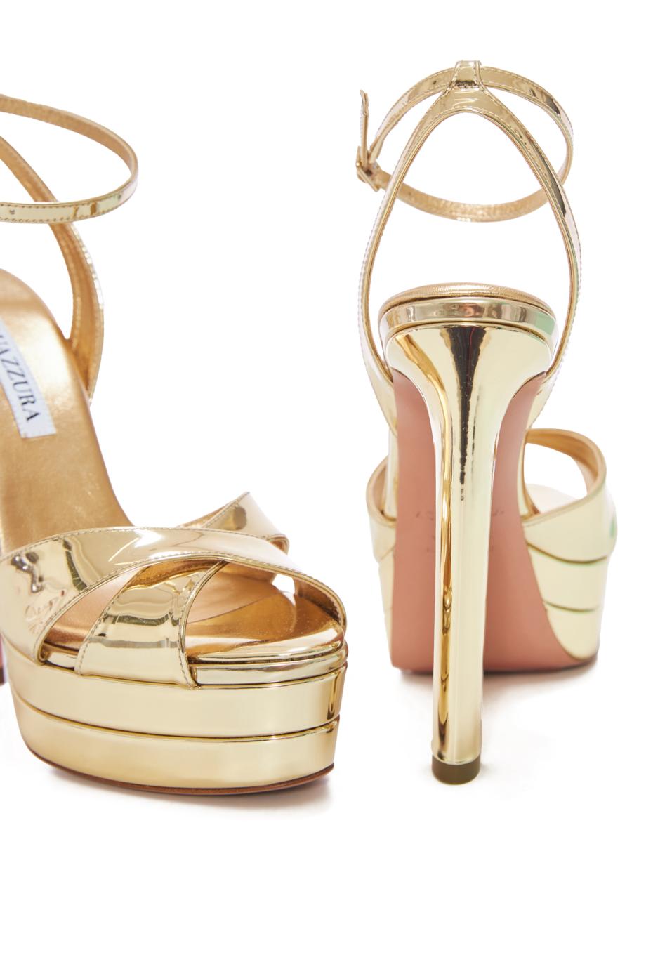 Divine 130 metallic leather platform sandals