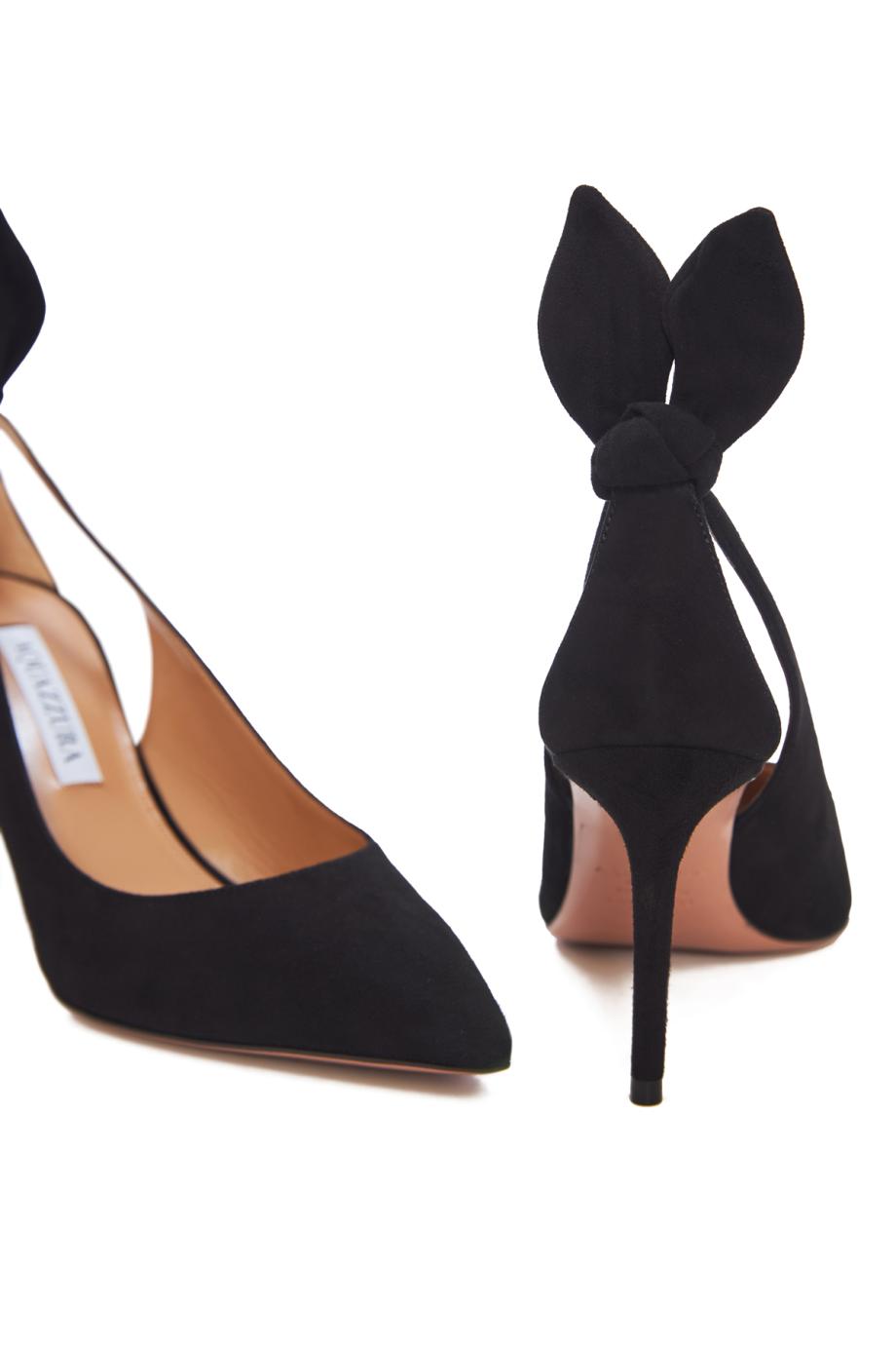 Bow Tie 85 suede pumps