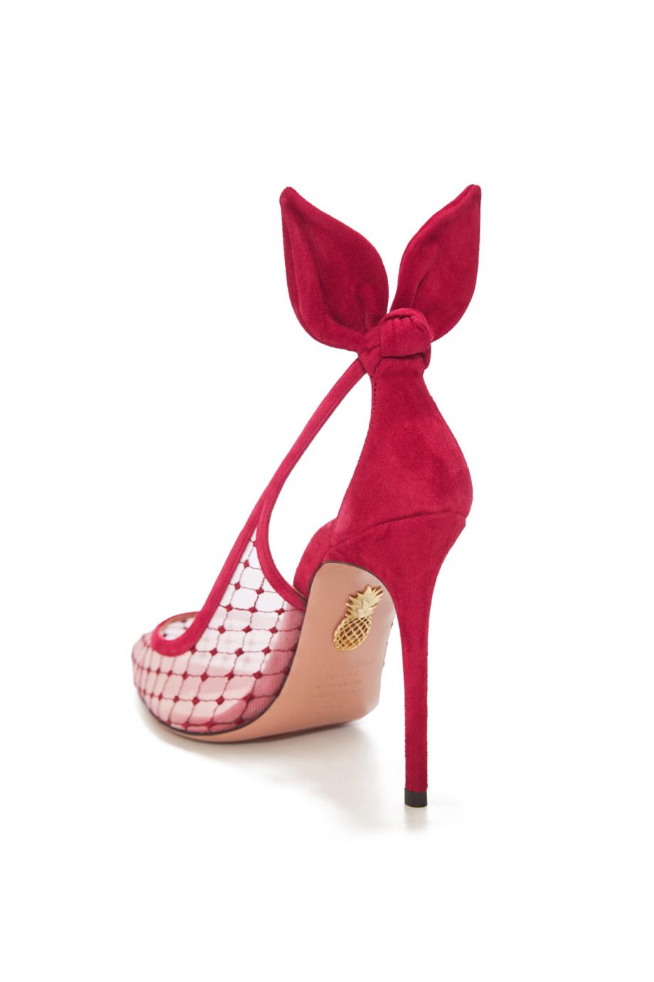 Bow Tie 105 suede mesh pumps 