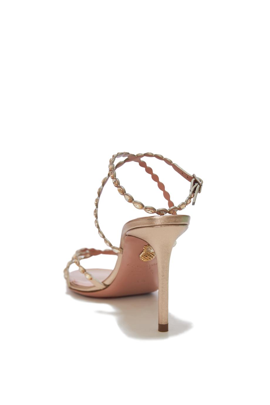 Love Struck 85 embellished metallic leather sandals
