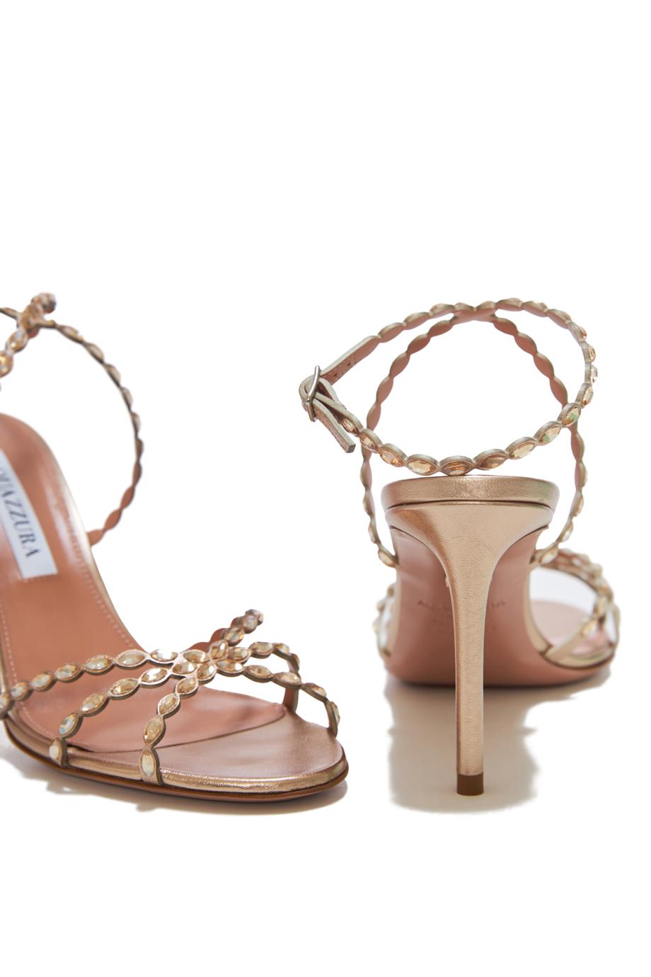 Love Struck 85 embellished metallic leather sandals