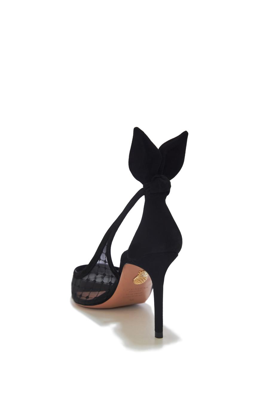 Bow Tie 85 suede mesh pumps 