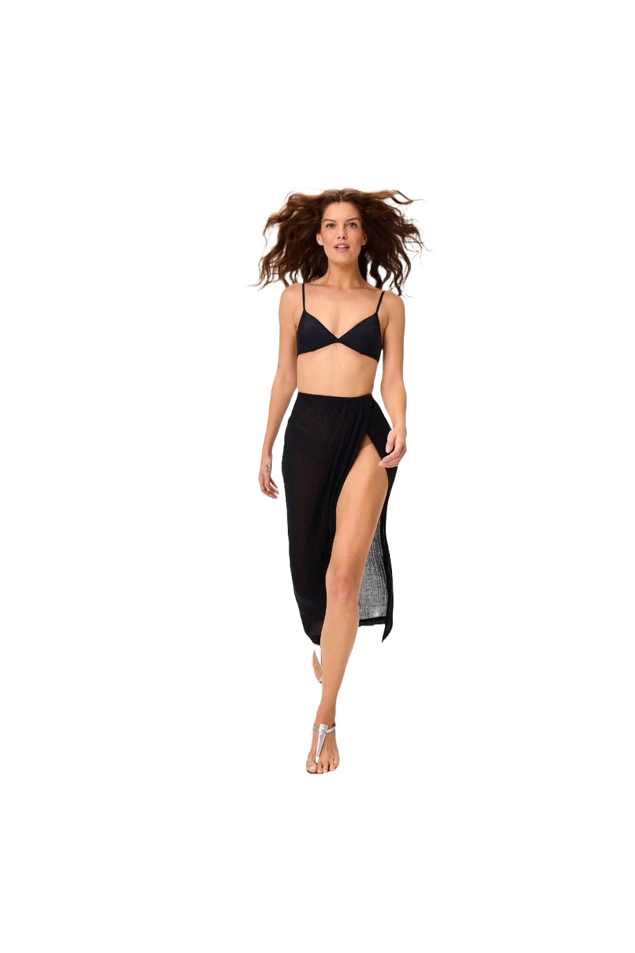 Linen-blend gauze sarong