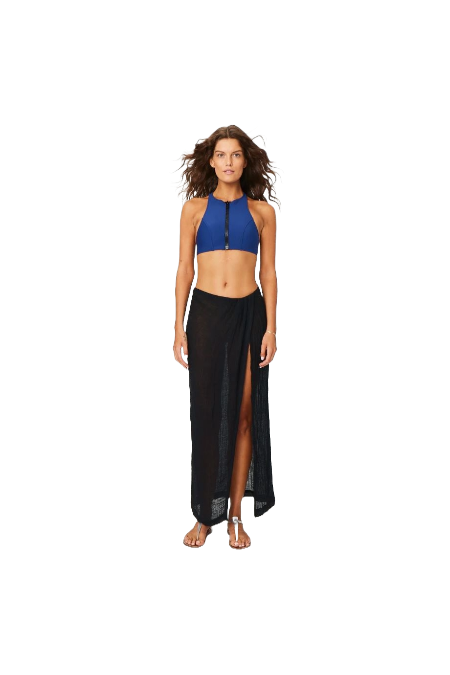 Linen-blend gauze sarong
