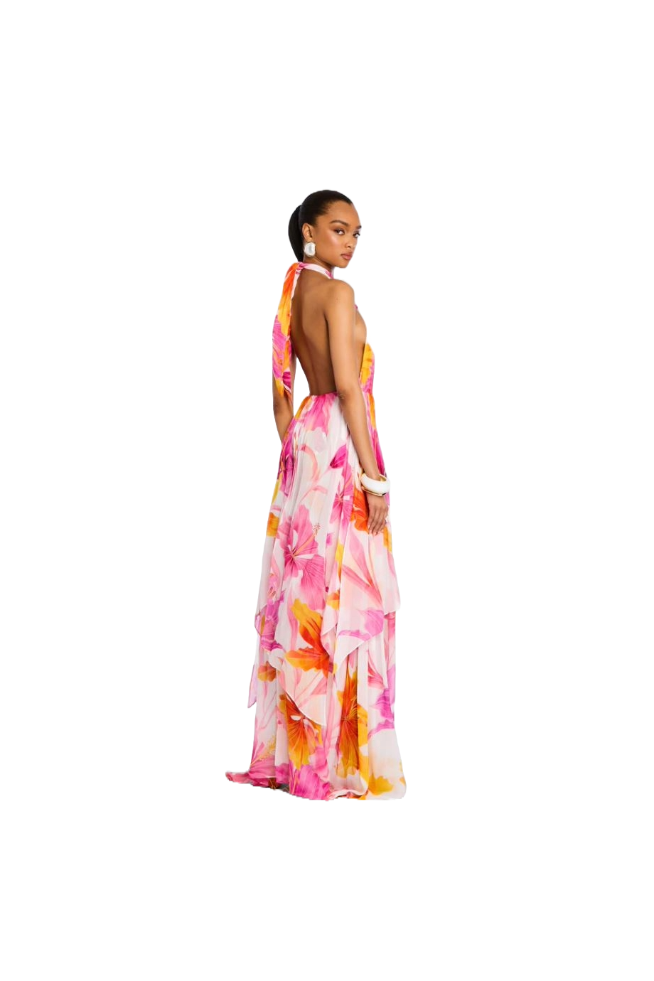 Ina printed chiffon maxi dress 