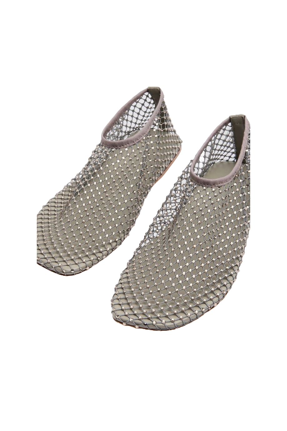 Minette crystal-embellished textile flats