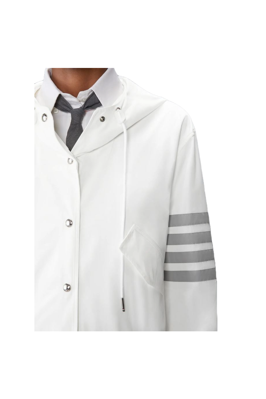 Hooded cropped anorak jacket
